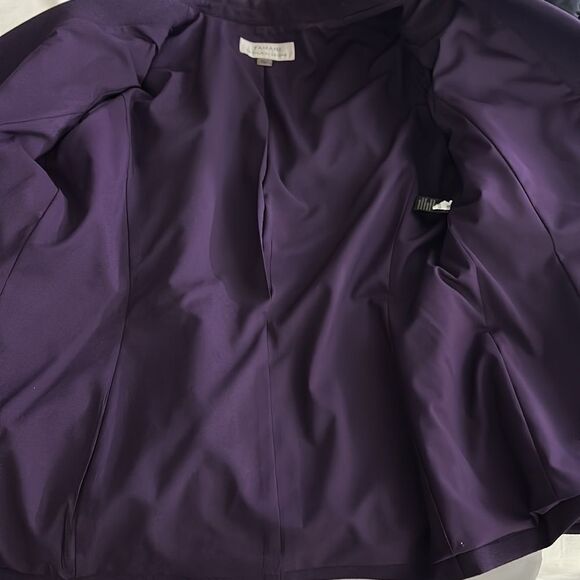 Tahari ASL Blazer Size 14 Split Bell-Sleeve Purple - Picture 11 of 13